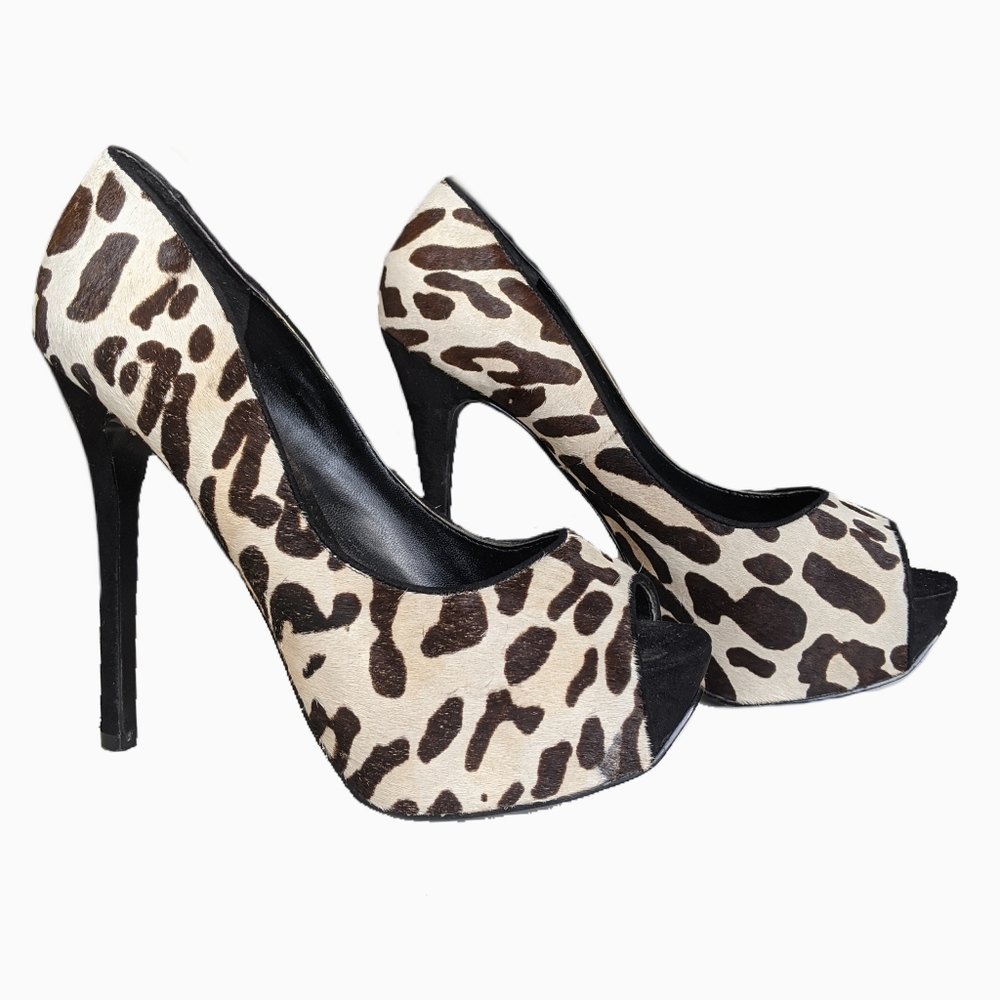 ALDO | PLATFORM PEEP TOE CHEETAH PRINT HEELS